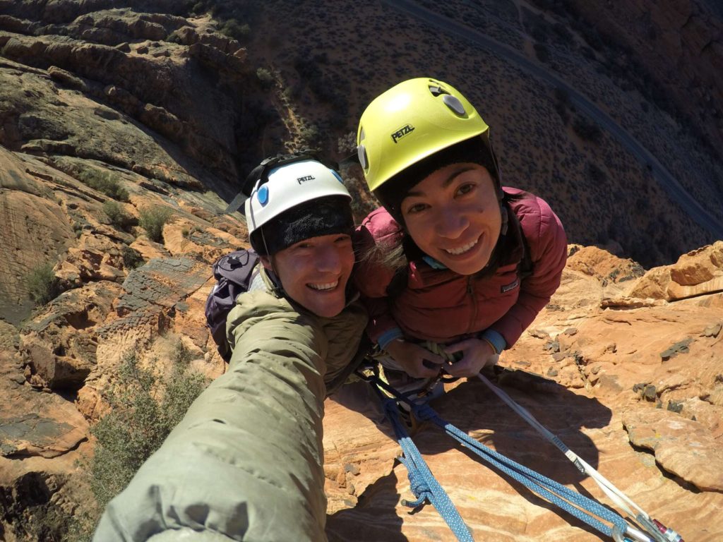 snow canyon state park, UT climbing richness of it all 12a